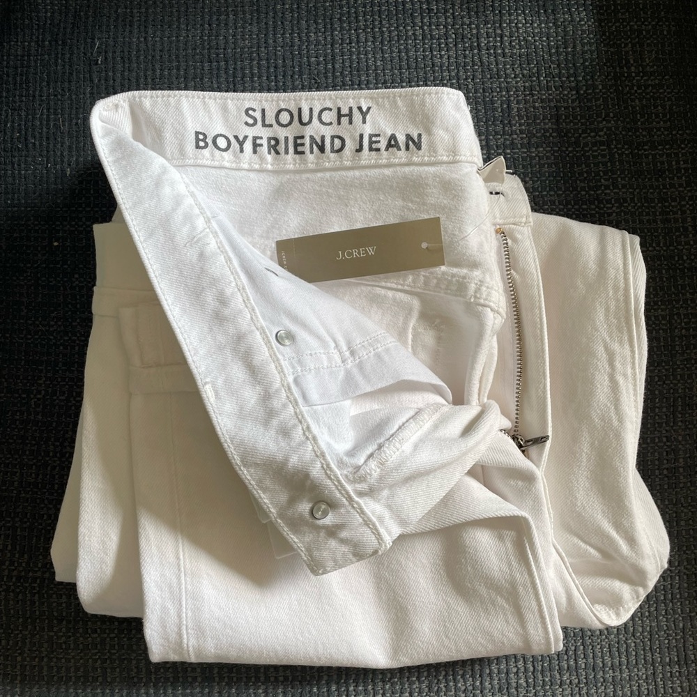 JCrew White Slouchy Boyfriend Jeans - size 29